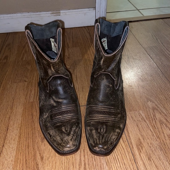 worn roper boots